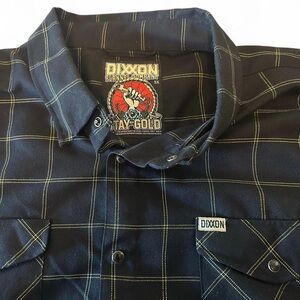 Dixxon Men’s Stay Gold Black Flannel Long Sleeve Shirt 5XL